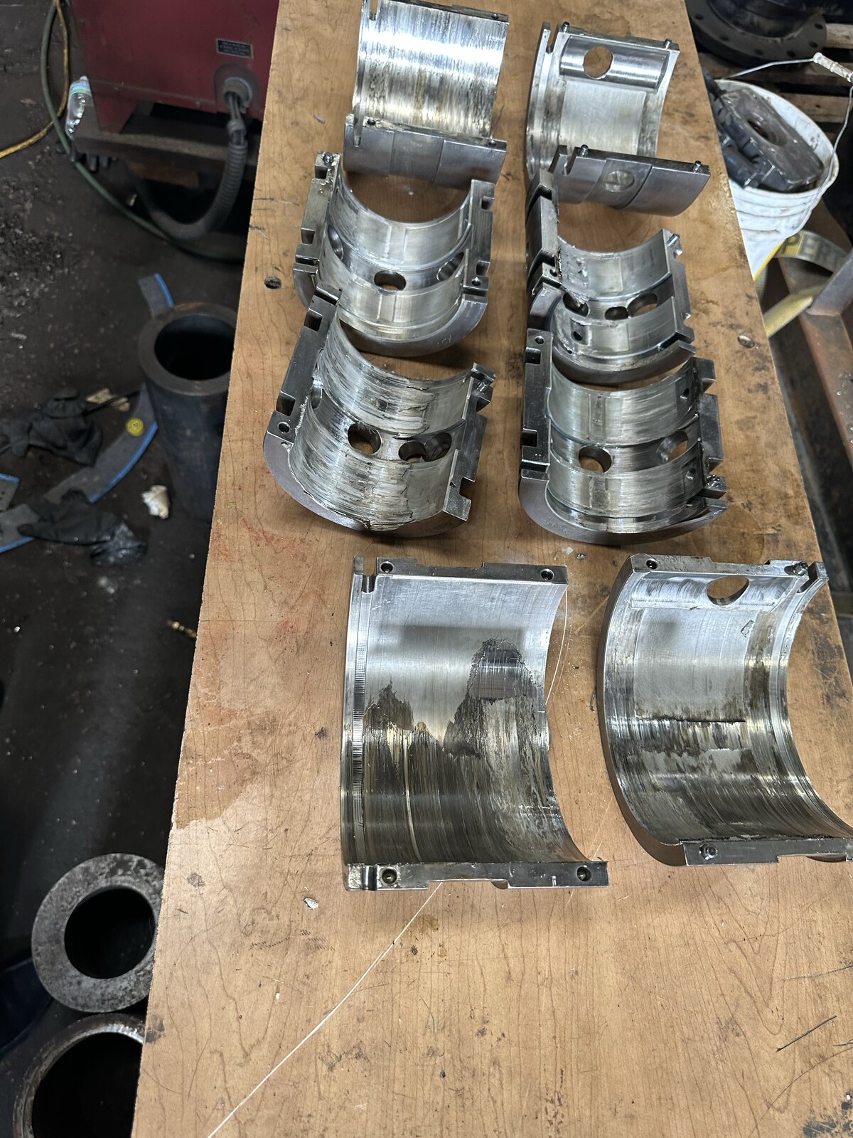 Chipped and worn shear blade edge before repair