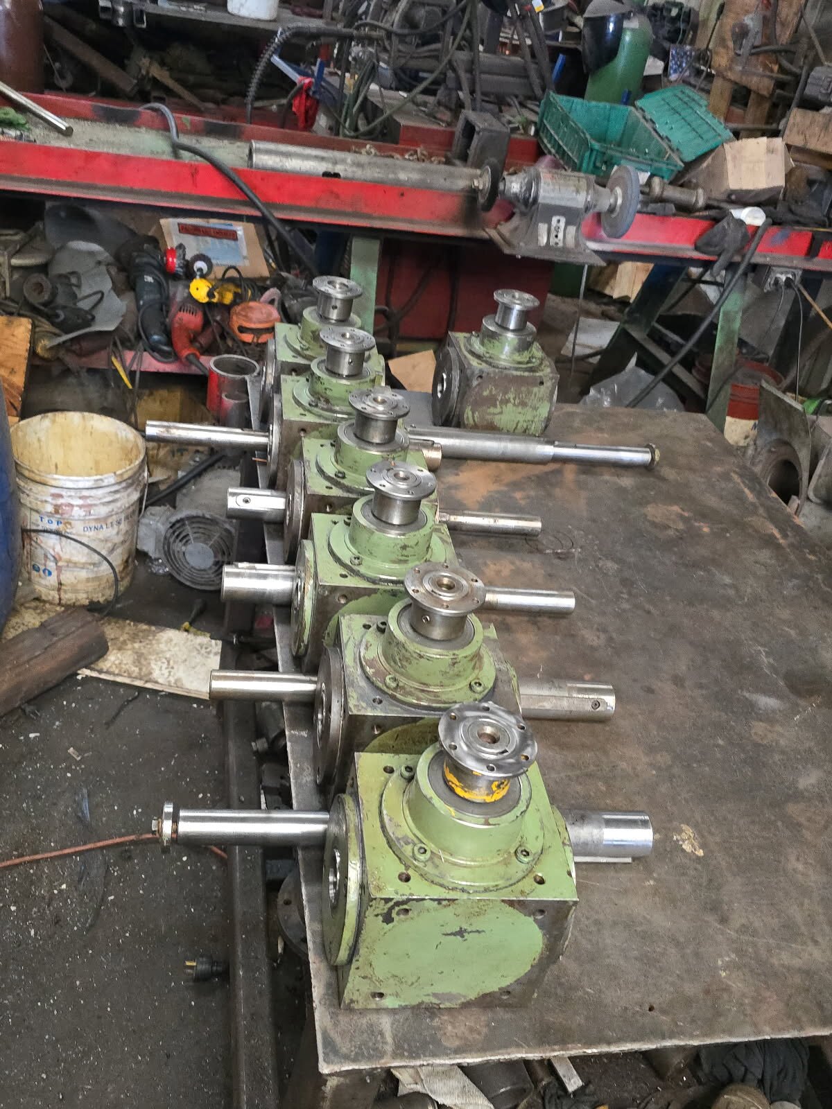 A rebuilt industrial gearbox in the Solution Gear Houston shop