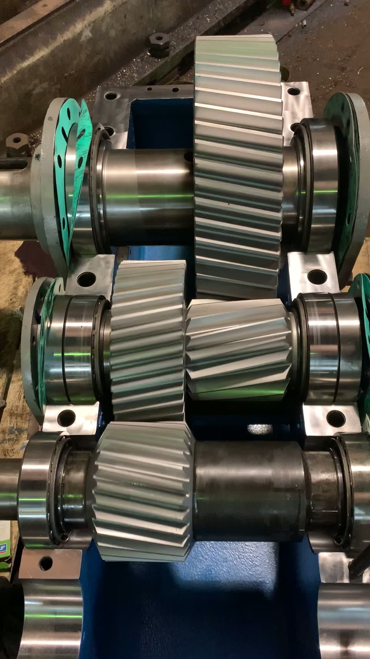 A remanufactured gearbox running on the Solution Gear shop floor